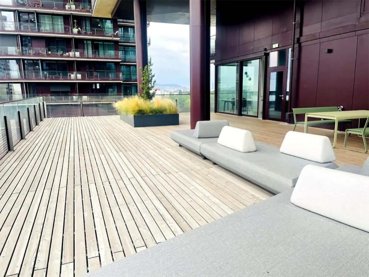 Sunrise Above Sky With Rooftop Pool Vienna Austria